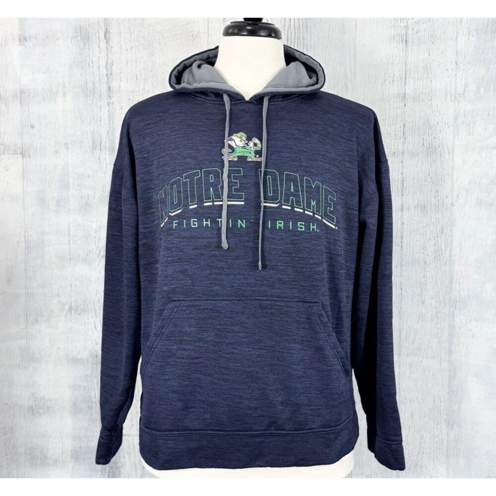 Russell Notre Dame University Fighting Irish Hoodie Size Large Navy Sweatshirt